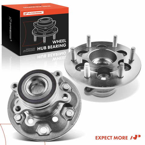Front Wheel Bearing And Hub Assembly Pair For Six Lug 2009 To 2012 Chevrolet Colorado And GMC Canyon 4WD Only High Load Capacity Roller Bearing System OEM Grade Front Hub Modules For Smooth Spin And Long Lasting Durability