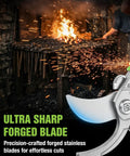8.5 Inch Bypass Pruning Shears With Forged Stainless Steel Blades, Three Quarter Inch Cutting Capacity close-up with sparks