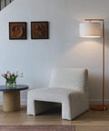 Living room with Montage Modern LED Floor Lamp for Living Rooms and Offices Tall Standing Corner Pole Lamp for Bedroom Reading in Rose Gold