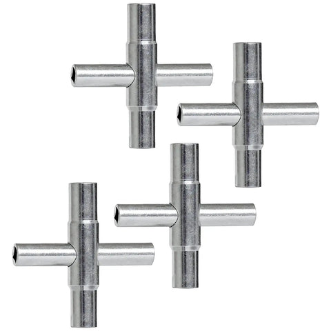 4 Way Sillcock Key Wrench Set For Faucets And Valves, Lifesaver Water Access Tool For Emergencies, Steel, 4 Pack