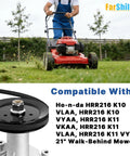 Mowing lawn with compatible Honda mower, showcasing Beefy Drive Belt For Lawn Mower Three Eighths Inch Wide Thirty Seven Inches Long Fits HRR216K9 VKAA HRR216K8 VYAA 21 Inch Walk Behind Replacement Part Durable Easy Install Premium Quality.