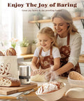 Mother and daughter baking with All In One Sourdough Starter Kit For Beginners including baskets, whisk, and manual in kitchen