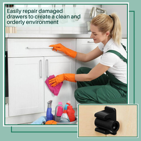 False Drawer Front Clips For Cabinets Replacement Hardware Kit Includes Screws Set Of 4 Pairs Waterproof Plastic Construction Ideal For Kitchen And Bathroom Cabinets Replacements And DIY Projects