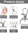 Top Shelf Swivel Clasp Clip Hooks 60 Pack For Keychain Making And Lanyards Featuring Badass D Ring metal hardware details.