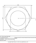Top view engineering drawing of Pack Of 10 Badass 3/8-16 X 1 UNC Titanium Hex Head Bolts Grade 5 Ti-6Al-4V with dimensions.