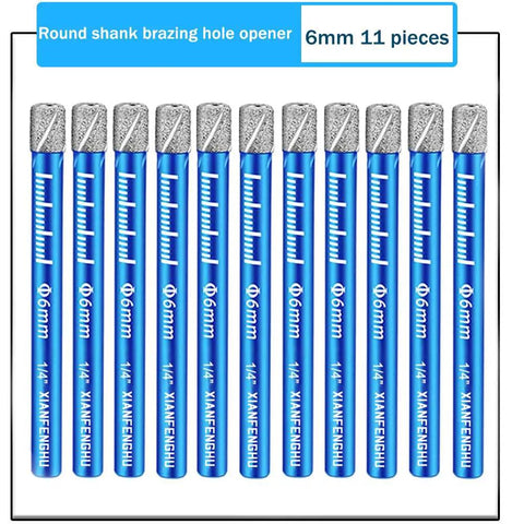 Quarter Inch Diamond Core Drill Bits Set Tile Hole Saw Kit Heavy Duty Vacuum Brazed with round shank U type slot design