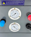 Heavy Duty Pneumatic Chip And Sludge Remover For CNC Machining Shops No Sweat 220V 1PH pressure gauges and controls panel.