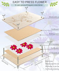 Pro Grade Eight Layer Flower Press Kit 6.3 By 8.3 Inch Wooden Flower Press with plates and blotting sheets for DIY bouquets