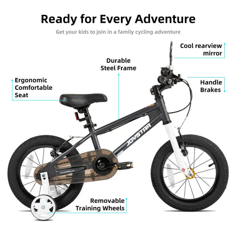 Lomand 16 Inch Kids Bike With Training Wheels For Boys And Girls Ages 4 To 7, Safe Durable BMX Style Bicycle In Gray