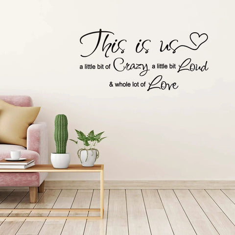 Crazy Loud Love Wall Decal Vinyl Sticker Inspirational Family Quote Art For Bedroom Living Room Office Decor Peel And Stick Easy Home Makeover Removable Wall Art For Any Room