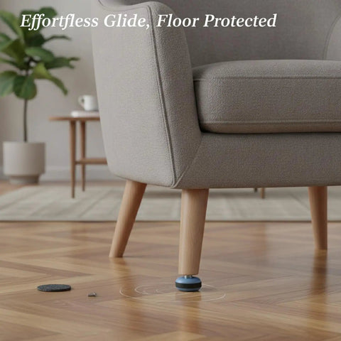 PTFE Screw-In Furniture Glides 0.75 Inch Round Blue Floor Protectors for Hardwood protecting chair with wooden legs