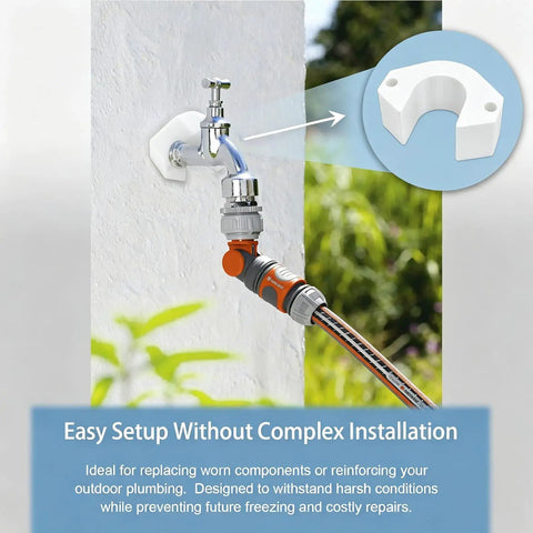 Heavy Duty Frost Free Sillcock Spacer Extender Keeps Outdoor Water Hose Bibs From Freezing In Winter With Strong PETG Build For Easy DIY Fix on wall faucet