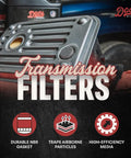Transmission Filter Kit For 6.6L Duramax Chevy GMC 2500 3500 With Shallow Pan 2001-2010 1000 M74 Transmission Replaces 29537965