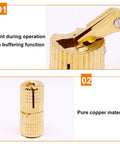 10mm Hidden Brass Barrel Hinges Set For Cabinets And Jewelry Boxes showing silent operation and pure copper material