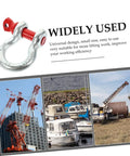 Heavy Duty Galvanized Steel Lifting Shackles Two Pack in use for lifting operations at construction and marine sites.