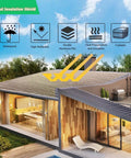 Heavy Duty Double Reflective Insulation Roll 48 By 10 Feet Radiant Barrier Attic Window Heat Shield B2 installation view on a modern house rooftop.