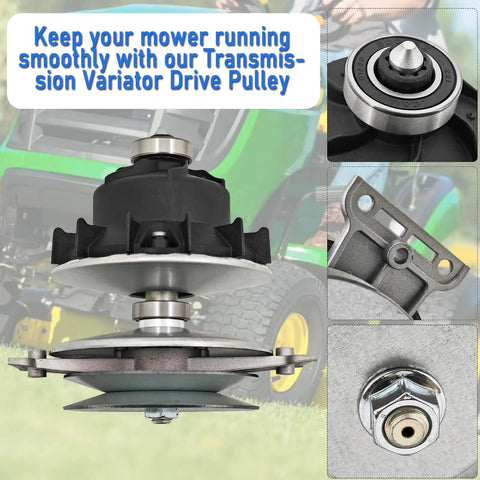 Primary And Secondary Transmission Kit For John Deere D105 E100 X105 X106 Mowers, Easy Install Upgrade To Improve Shifting, Durable Gear Set, Compatible With Multiple Deere Models, Ready To Install Replacement, transmission variator drive pulley