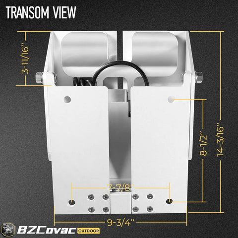 Transom view of Power Tilt And Trim Unit For Outboard Motors Up To 35 HP With Electric Hydraulic System PT 35