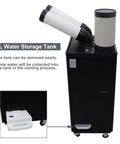 Heavy Duty 15400 Btu Portable Spot Cooler With Dual Exhaust Setup And Rapid Airflow Cranks Out Chilly Breeze To Beat Shop Heat Smoothly For Warehouses And Jobsites This Rig Handles Large Spaces Like A Champ with an 8L removable water tank.