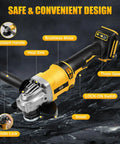 Cordless Angle Grinder 4-1/2 Inch 11000 RPM Brushless Motor Fits 20V Max Batteries Battery Not Included