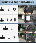 Man wearing Go To POV Phone Chest Mount And Head Mount Camera Rig For Recording Vlogs with multiple configurations.