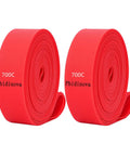 Rugged TPU Rim Liner Protection Pads For Bikes Anti Puncture Inner Tube Shield Fit 700C Wheels Red 2 Pack Front View