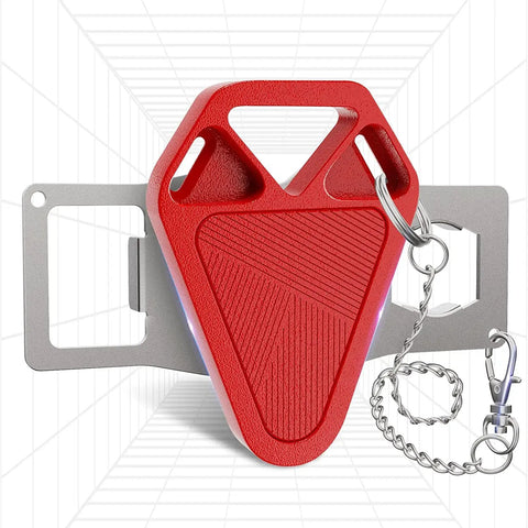 2 Pack Upgraded Portable Door Lock For Travel From Inside Front Door Security Device with red design and chain, easy to install and remove