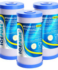 Three ICEPURE 5 Micron 10 Inch X 4.5 Inch Whole House Water Filter Replacement Compatible With GE FXHTC GXWH40L Pack Of 3