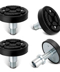 Heavy Duty 4 Pack Two Post Car Lift Pads Compatible With 35mm Shaft Screw Up adjustable rubber pads, 4 views with steel cores.