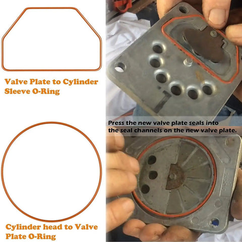Compressor Piston Kit Replacement For Craftsman Dewalt Porter Cable Air Pump Connecting Rod Set Oil Free Valve Plate O-Ring Install