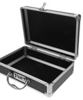 Heavy Duty Aluminum Tool Box With Secure Combination Lock, showing open design with spacious interior for hand tools.