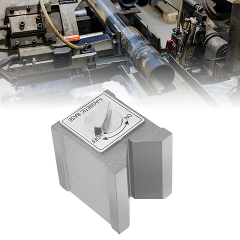 Eminchu Magnetic V Block With Switch, 30kg Force Heavy Duty Cast Iron Alignment Fixture For Machining Inspection on workshop machinery.