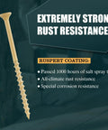Tan Epoxy Coated Deck Screws Set Heavy Duty Size 8 By 1-1/2 Inch 204 Pieces with rust resistance features displayed