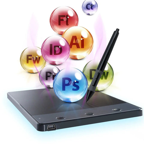 Top Tier Graphics Pad With Responsive Digital Stylus For Sketching Photo Editing OSU Gaming And Digital Art Buttery Smooth Pressure Sensitivity with software icons