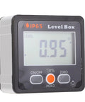 Built Tough Heavy Duty Digital Angle Finder With Crisp Backlit LCD Screen And Rock Solid Magnet Magnetic Level Box Inclinometer with IP65 rating.