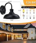 Rustic Farmhouse Outdoor Barn Lights With Curved Arms For Porch Black Matte Finish Outdoor Wall Lanterns With Industrial Charm And Weather Resistant Build For Patio And Entryway, black matte, 7.75 in