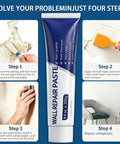 Drywall Repair Kit With Scraper For Easy Patch And Crack Repair Patch For Nail Holes Small Dents And Tile Gaps Instant Wall Hole Filler steps