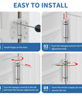 Installation guide for Rock Solid Self Closing Door Hinges Heavy Duty 4 Inch Spring Loaded Build featuring adjustment steps.