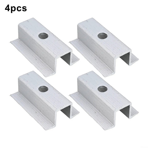 Solid Solar Middle Clamp For PV Panel Frame Height 25 To 50 Mm Aluminum Alloy Erosion Resistant Mounting Bracket 4 Pack