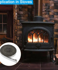 PATIKIL wood stove gasket roll, graphite-fiberglass, 5/8x1/8x118 in, black, self-adhesive seal for stove door