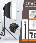 AM169 Photo And Video Studio Light Kit With 3 Backdrops Black White Green Including Two 24x24 Softbox Reflectors With White Diffuser