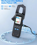 Beast Precision Digital Clamp Meter 600A TRMS with 9999 Counts on blue background showing charging feature.