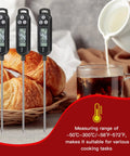6 Pack Instant Read Meat Thermometer Set With Long 9.65 Inch Probes Digital Waterproof Kitchen Thermometer For BBQ Grilling And Cooking Great For Water Milk Yogurt Candy Quick Accurate Temperature Read User Friendly on bread and milk