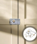 Premium Interior Door Deadbolt Lock Set in Stainless Steel Finish Heavy Duty Bedroom Door Security Kit installed on light traffic door.