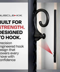 Top Shelf Adjustable Wall Mounted Fitness Anchor System For Heavy Lifts And Full Body Grinds With Brushed Steel Build. Close-up of hook design.
