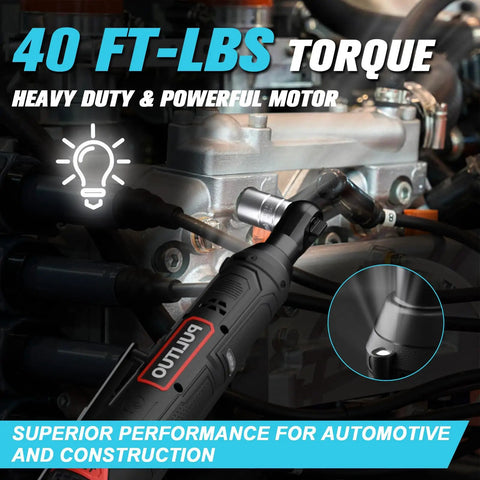 Cordless Electric Ratchet Wrench Three Eighths Inch Drive, 12V Power Tool Kit With 40 Ft Lbs Torque, working on engine