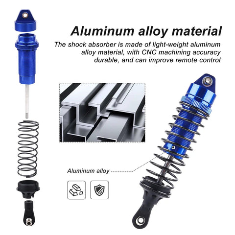 Oil Type RC Shocks For 1/10 Traxxas Slash 4x4 Hoss Rustler Stampede Bandit VXL Nitro Damper Upgrade Blue aluminum material