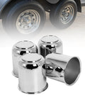 Push Through Center Caps 3.19 Inch For Trailer, Truck, And RV Wheel Rims Chrome Plated Silver Carbon Steel 4 Closed End Center Bore