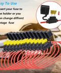 Image of 14 Gauge Inline Fuse Holder Kit 12V DC ATC and ATO Blade Fuse Holders With 60 Standard Car Fuses 14 AWG Waterproof