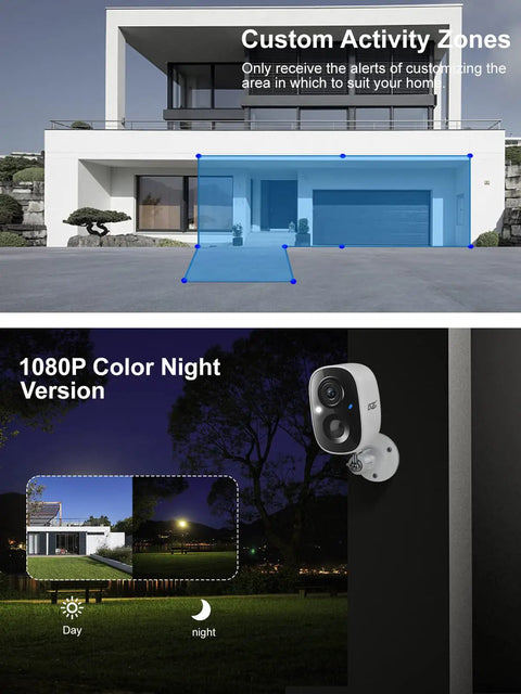 Two Pack Battery Powered Outdoor Wireless Security Cameras With 2K Color Night Vision AI Motion Detection Siren Spotlight And Two Way Talk Waterproof And Reliable
